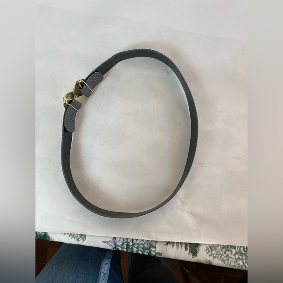 VTG Grey Snakeskin Belt w/ Shell Clasp Belt Buckle Seashell 32” Adjustable - Picture 7 of 11